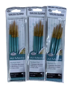 Royal Langnickel-RSET-9190- 4 Brush Set Value Pack-1,3,5,8 Round- All Media 3PK - Picture 1 of 2