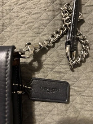 Coach Womens Flap Clutch Crossbody Bag Smooth Leather CP034 Black - Image 1 of 4