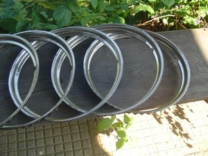 CHEVY GMC 15 IN TRIM RINGS HUBCAPS WHEEL COVER VINTAGE CLASSIC ANTIQUE RAT ROD - Picture 1 of 7