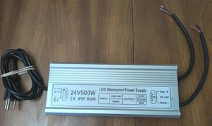 Alimentatore Tensione 24V 500W Driver LED IP67 110V 20,8A AC 90-140V - Foto 1 di 8