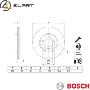 2x BRAKE DISC 0 986 479 H71 FOR SEAT IBIZAVARONA SKODA SCALAKAMIQFABIAIV 1.0L - Picture 1 of 6