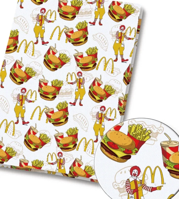 Tecido de algodão McDonalds fast food personagem batatas fritas meia jarda (18” x 55”) 1747 - Imagem 1 de 1