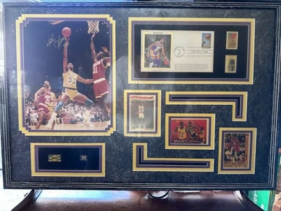 MAGIC JOHNSON Lakers первый день выпуска в рамке подписанный набор карт шелк кэш - Изображение 1 из 4
