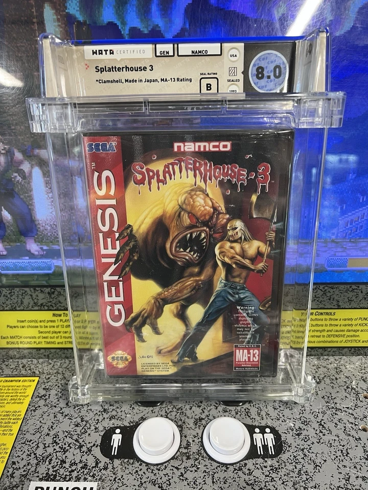 Sega Genesis Splatterhouse 3 1993 clasificación WATA 8,0 B sellado Foto 1 de 4