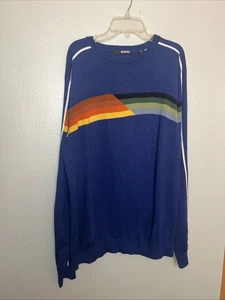 Men's Murano Long Sleeve Sweater, Lightweight Blue Striped Large* - Picture 1 of 4