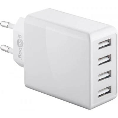 Goobay Caricatore da Muro USB a 4 vie 30W Bianco - Immagine 1 di 4