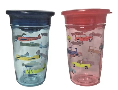 2 tazas Nuby Active Sipeez para niños pequeños 10 oz sin derrames fáciles de sorber rojas y azules Foto 1 de 4