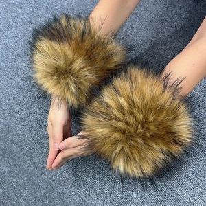 Puños de muñeca de piel sintética para mujer, calentador de muñeca elástico, puños suaves para brazos sobremanga de piel - Imagen 1 de 27