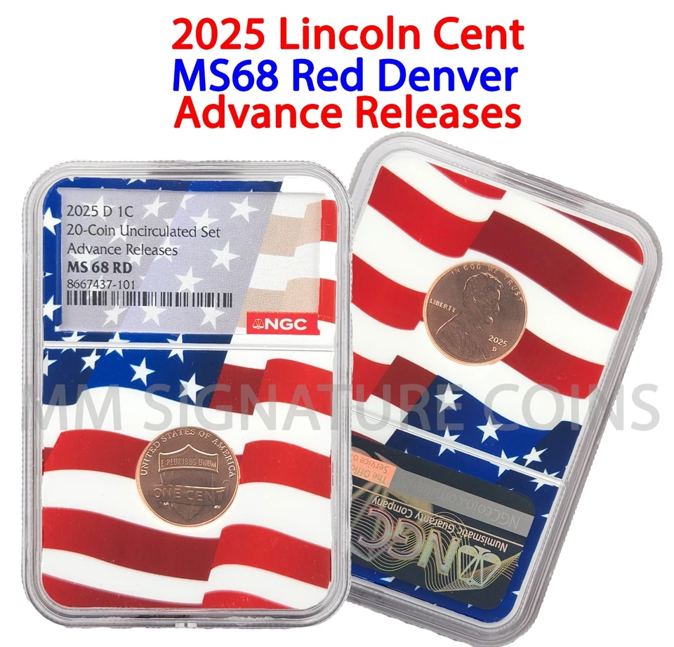 2025 D 1C LINCOLN CENT ADVANCE RELEASES NGC MS68RD FLAGCORE - Image 1 of 1