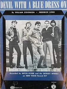 Rare Vintage Devil With a Blue Dress On - Mitch Ryder 1966 Sheet Music Piano - Picture 1 of 4