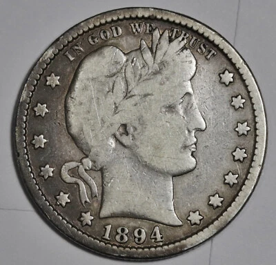 Cuarto de barbero años 1894.  Fino.  205451 Foto 1 de 2