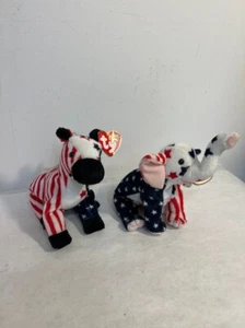 Lot Of 2 Ty Beanie Babies Lefty and Righty 2000 Elephant Donkey Has Tags Rare - Picture 1 of 6