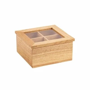 Olympia Mini Scatola da tè in legno Hevea 200 (L) x 160 (L) x 90 (H) mm / 7 3/4 x 6 1/4 x 3 1/2" - Foto 1 di 8