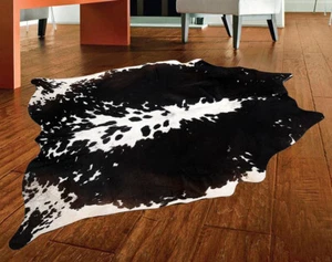 100% Genuine Cow hide Rug Area Carpet Skin Leather 22.92 sq.feet (60"x55") M-156 - Picture 1 of 3