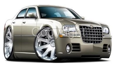 Chrysler 300 Sport Sedan Cartoon Tshirt  #9497 automotive art - Image 1 of 1