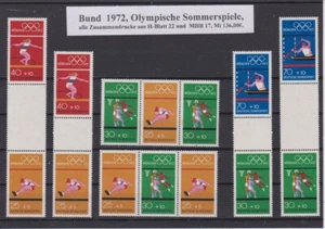 Bund 1972, Olympische Sommerspiele, alle Zusammendrucke, postfrisch. - Bild 1 von 2