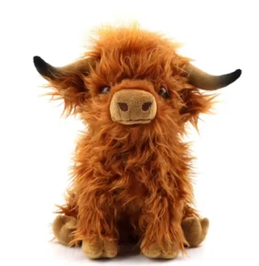 Highland Cow Simulation Scottish Highland Cow Plush Doll Long Hair Cow Toy Gift - Picture 1 of 4