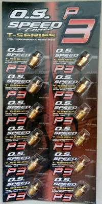 New OS O.S. P3 P 3 Turbo Gold Nitro Glow Plug Speed Ultra Hot 71642720 12 Pack - Image 1 of 4