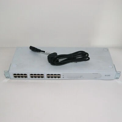 3Com Super Stack 3 Baseline 10/100 Hub Ethernet 24 port Switch Rackmount 3C16411 - Image 1 of 4