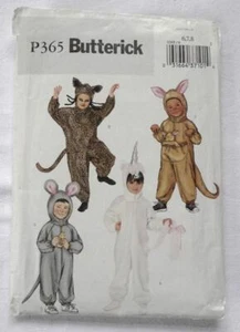 VINTAGE BUTTERICK SEWING PATTERN P365 - KIDS ANIMAL COSTUMES WITH HOOD - AGE 6-8 - Picture 1 of 1
