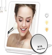 Kosmetikspiegel Spiegel LED Beleuchtet 15-fach Vergrößerung Reise Schminkspiegel