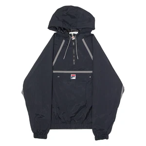 FILA Mens Pullover Jacket Black Nylon Hooded S - Picture 1 of 6