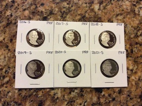 2016 S 2017 S 2018 S 2019 S 2020 S 2021 S 2022 S Proof Jefferson Nickels Cover