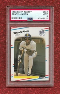 1988 FLEER GLOSSY #382 DONNELL NIXON PSA 9 MINT ROOKIE RC POP 2 SEATTLE MARINERS - Picture 1 of 1