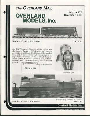 catalogo OVERLAND MODELS MAIL Bulletin 70 1986                        E  bb - Image 1 of 2