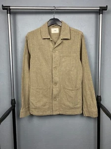 Folk Vintage Mens LINEN Knit Overshirt Jacket Size S - Picture 1 of 5