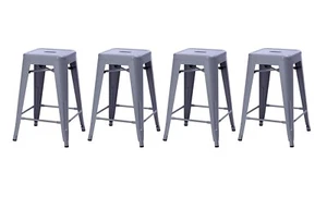 4 x Grey 65cm Xavier Pauchard Tolix Bar Stool | Industrial Cafe Counter Chair - Picture 1 of 2