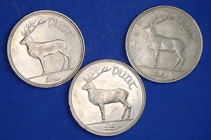 3x Irish Ireland EIRE Decimal One Pound £1, Hirsch Münzen [32485] - Bild 1 von 2