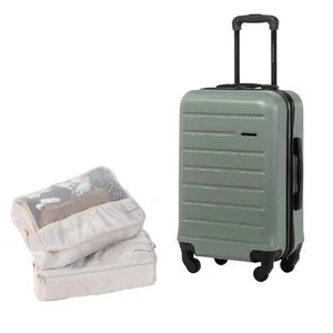 Luggage Set for Airplane: Carry On Rolling Suitcase & 2 packing cubes. - Picture 1 of 8