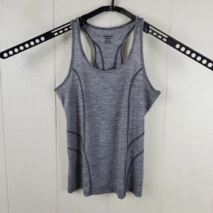 Reebok Tank Top Womens Small Gray Scoop Neck Sleeveless Logo Racerback Stretch - Picture 1 of 14