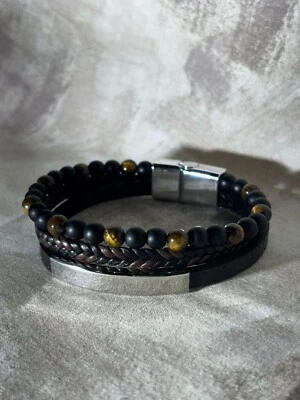 Modern Stainless Steel Bracelet with  Engravable with your custom Text - Image 1 of 4
