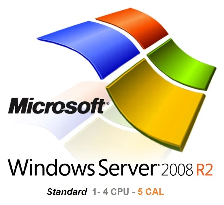 Microsoft Server 2008R2 Standard (1- 4 CPU, 5 CAL) Licenza e DVD - NUOVO - Immagine 1 di 1