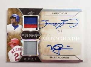2020 Leaf In The Game Used Mark McGwire & Sammy Sosa Auto Autograph Patch # / 2