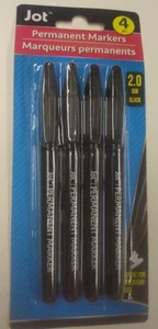 Jot Writing Permanentmarker 4 Stück komplett schwarz 2,0 mm - Bild 1 von 3