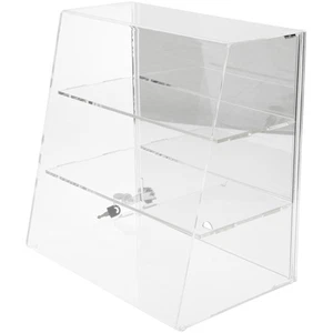 Plymor Custodia di Bloccaggio in Acrilico con Frontale Inclinato, 2 Ripiani (Specchiato) 16" x 16" x 10" - Foto 1 di 1