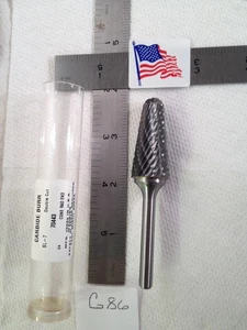 1 NEW HTC 1/4" SHANK CARBIDE BURR SL-7. DOUBLE CUT. CONE RADIUS END. 70443 (G86) - Picture 1 of 4