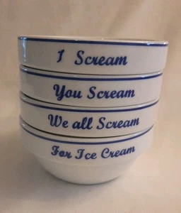 Juego de 4 cuencos apilables para helado You Scream We All Scream for Ice Cream - Imagen 1 de 7