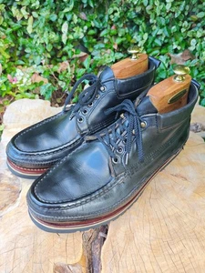 Russell Moccasin Art Carter's Chukka Boots 9 E Black French Veal Triple Vamp - Picture 1 of 21