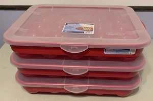 Sterilite 20 Ornament Red Storage Cases Lot Of 3 - Picture 1 of 4