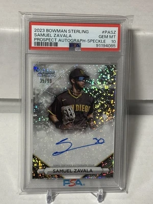 2023 Bowman Sterling Samuel Zavala speckle /99 On-Card Auto #PA-SZ PSA 10 - Image 1 of 2