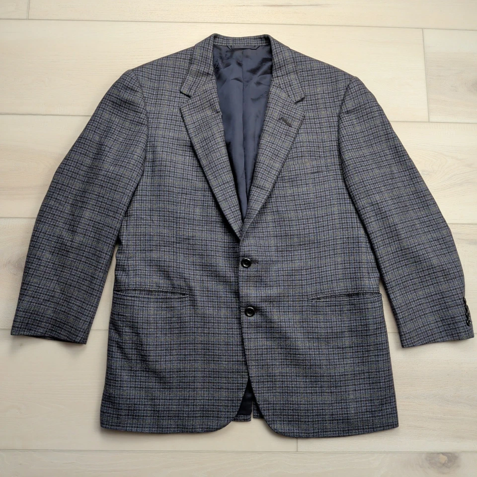 Oxxford Clothes Carroll & Co Blazer Mens 42R Wool Camel Silk Windowpane Coat - Image 1 of 4