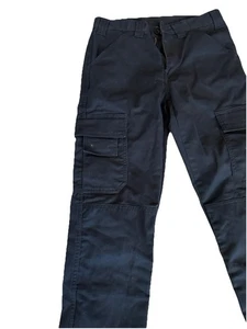Dickies Women Black Straight Leg Cargo Work Pants Size 26in 2 Reinforced Knee - Picture 1 of 5