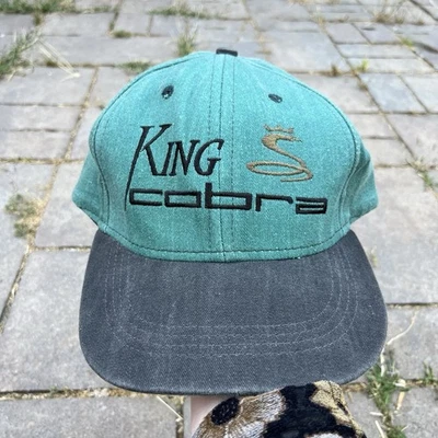 Gorra King Cobra vintage años 90 correa de cuero verde golf ajustable Foto 1 de 4