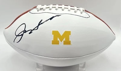 Jim Harbaugh Signed Michigan Wolverines Football White Panel Champs Auto JSA COA - Image 1 of 3