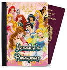 Personalised Any Name Passport Cover Holder Children Kids Princess Design Gift 