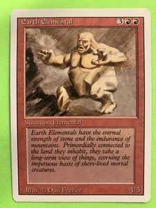 Magic The Gathering Earth Elemental Edición Revisada Regular Poco Común. Nunca jugado - Imagen 1 de 2